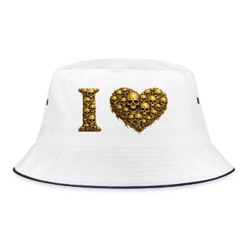 Heart of Skulls: Gothic Skull Love - Bucket Hat - white/navy - Front