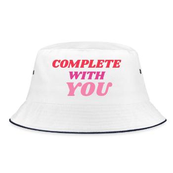Vollständig mit Dir Romantic Statement - Bucket Hat - Weiß/Navy - Vorne
