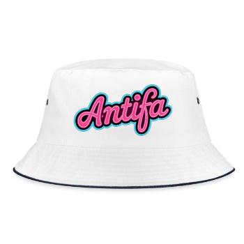 Antifa - Produits dérivés antifascistes - Bob - blanc/marine - Devant