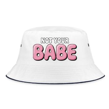 Not Your Babe - Statement Bubble Schrift - Bucket Hat - Weiß/Navy - Vorne