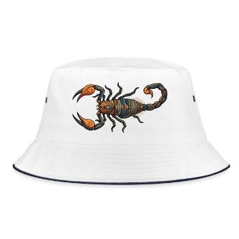 Motif géométrique tribal du scorpion - Bob - blanc/marine - Devant