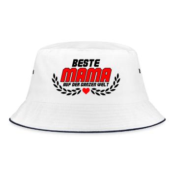 Best mom in the whole world - Bucket Hat - white/navy - Front