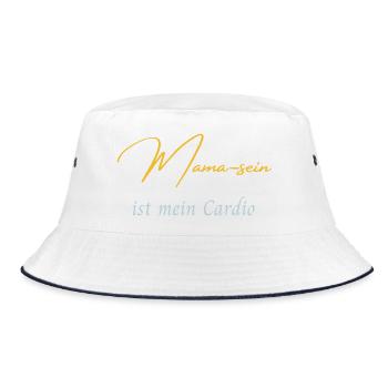 LIEBEVOLL MamaCardio - Bucket Hat - Weiß/Navy - Vorne