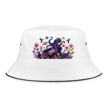 Psychedelic Kraken Bülten Nature Animaux Pattern - Bob - blanc/marine - Devant