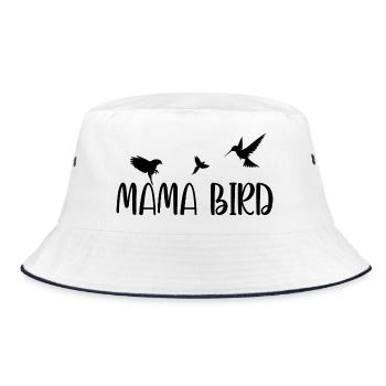 Mama Bird süßes Mama-T-Shirt - Bucket Hat - Weiß/Navy - Vorne