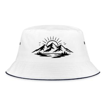 Mountain landscape - Bucket Hat - white/navy - Front