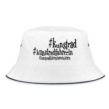 Kunstrad, Kunstradfahren, Hallenradsport - Bucket Hat - Weiß/Navy - Vorne