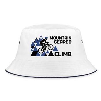 Mountain Bike Climb Mountains Saying - Bucket Hat - white/navy - Front