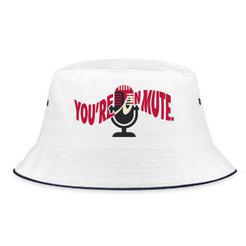 Microphone Coupé Humor Videoconference - Bucket Hat - white/navy - Front