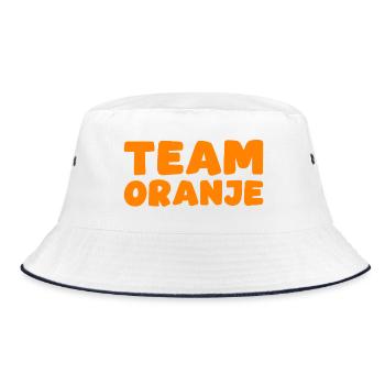 Team Oranje - Nederland - Netherlands Niederlande - Bucket Hat - Weiß/Navy - Vorne