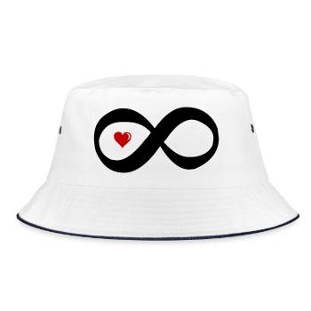 unendlich_herz_liebe - Bucket Hat - white/navy - Front