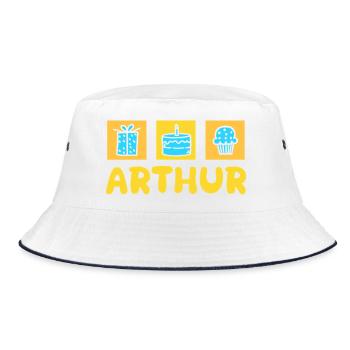 Arthur als Geschenk - Bucket Hat - Weiß/Navy - Vorne