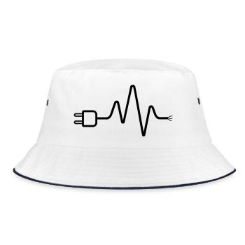 Electrician ECG Plug Cable Heartbeat - Bucket Hat - white/navy - Front