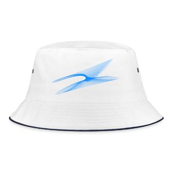 Geometric Wave – Blue Generative Line Art - Bucket Hat - white/navy - Front