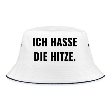 Ich hasse die Hitze. - Bucket Hat - Weiß/Navy - Vorne