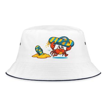 Drôle de bande dessinée : le crabe de plage vole des tongs - Bob - blanc/marine - Devant
