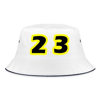 23 Zahl symbol - Bucket Hat - Weiß/Navy - Vorne
