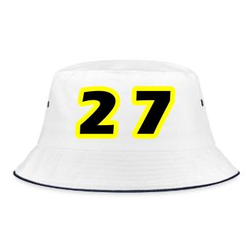27 Number Symbol - Bucket Hat - white/navy - Front