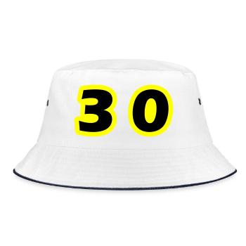 30 Number Symbol - Bucket Hat - white/navy - Front