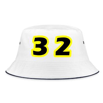32 Number Symbol - Bucket Hat - white/navy - Front