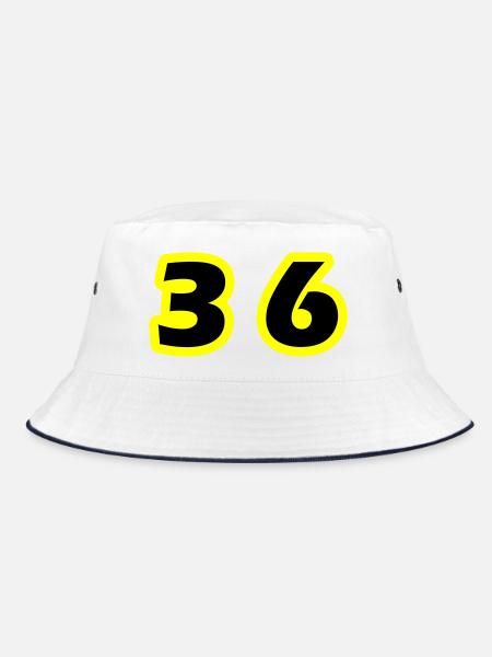 36 Number Symbol - Bucket Hat - white/navy - Front