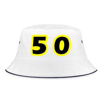 50 Number Symbol - Bucket Hat - white/navy - Front