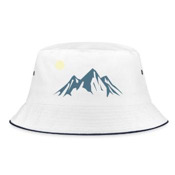 Lever de soleil en silhouette de montagne - Bob - blanc/marine - Devant