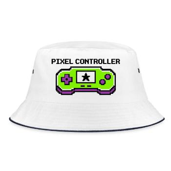 Pixel Controller Logo Graphic - Bucket Hat - white/navy - Front