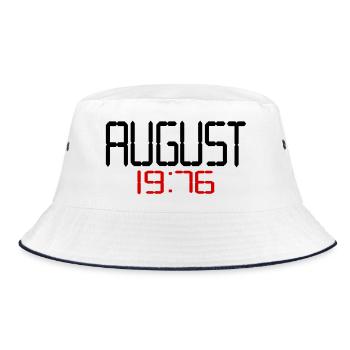 50th birthday, August 1976 - Bucket Hat - white/navy - Front