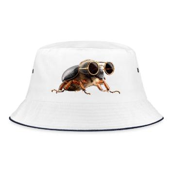 Maikäfer Süßer Hirschkäfer Nashornkäfer Insekten - Bucket Hat - Weiß/Navy - Vorne