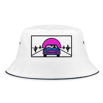 Logo de la voiture de route du désert - Bob - blanc/marine - Devant
