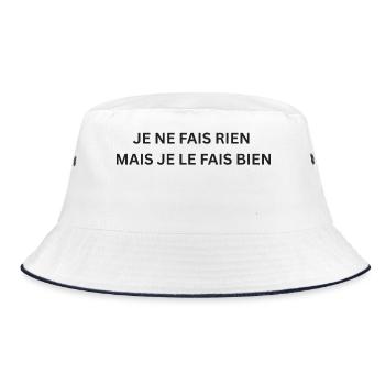 Ne Fais Rien / Humour / Fainéant / Paresse / Drôle - Bob - blanc/marine - Devant