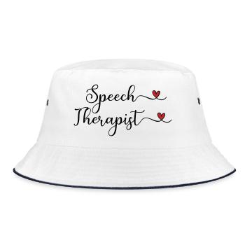 Speech Therapist with a Heart - Bucket Hat - white/navy - Front