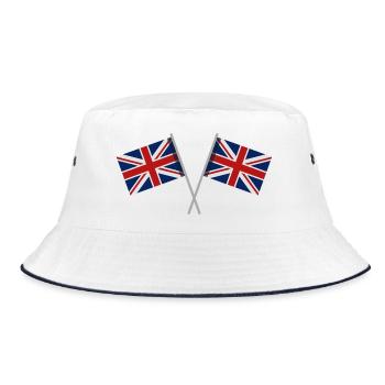 Flagge Großbritanniens - Bucket Hat - Weiß/Navy - Vorne