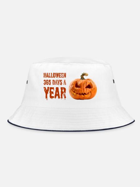 Halloween Pumpkin 365 Days a Year - Bucket Hat - Weiß/Navy