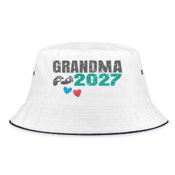 Grandma 2027  - Bucket Hat - Weiß/Navy - Vorne