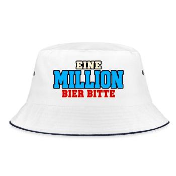 Million Bier - Bucket Hat - Weiß/Navy - Vorne
