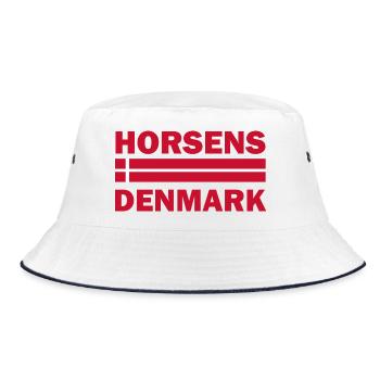 Horsens Dänemark-Flaggenmotiv - Bucket Hat - Weiß/Navy - Vorne