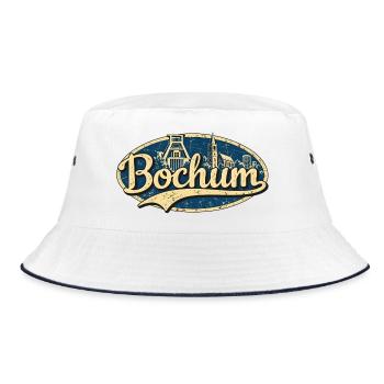Bochum Vintage Stadtmotiv - Bucket Hat - Weiß/Navy - Vorne