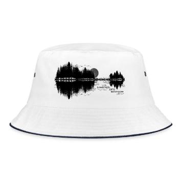 1972 Gitarre Natur Musik 54. Geburtstag - Bucket Hat - Weiß/Navy - Vorne