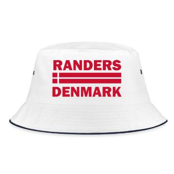 Randers-Dänemark-Flaggenemblem - Bucket Hat - Weiß/Navy - Vorne