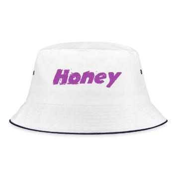 Honey Lively Honeybee Swarm Illustration - Bucket Hat - white/navy - Front