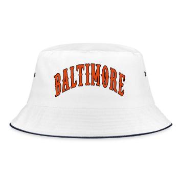 Baltimore - Bucket Hat - Weiß/Navy - Vorne