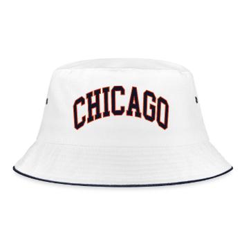Chicago - Bucket Hat - Weiß/Navy - Vorne