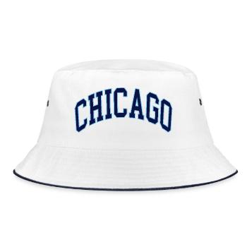 Chicago - Bucket Hat - Weiß/Navy - Vorne