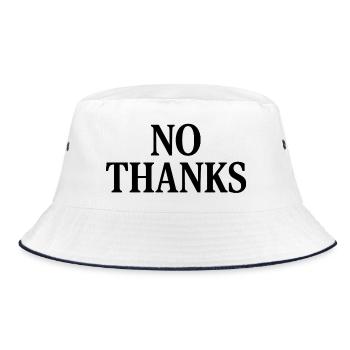 NO THANKS - Bucket Hat - Weiß/Navy - Vorne