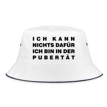 Pubertät - Bucket Hat - Weiß/Navy - Vorne