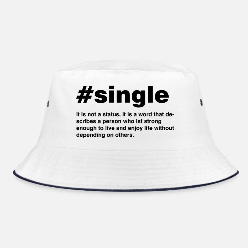 Single is not a status - Bucket Hat - Weiß/Navy