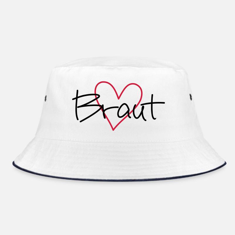 Braut Herz Junggesellinnenabschied - Bucket Hat - Weiß/Navy