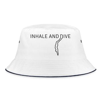 Inhale and Dive - Bucket Hat - white/navy - Front
